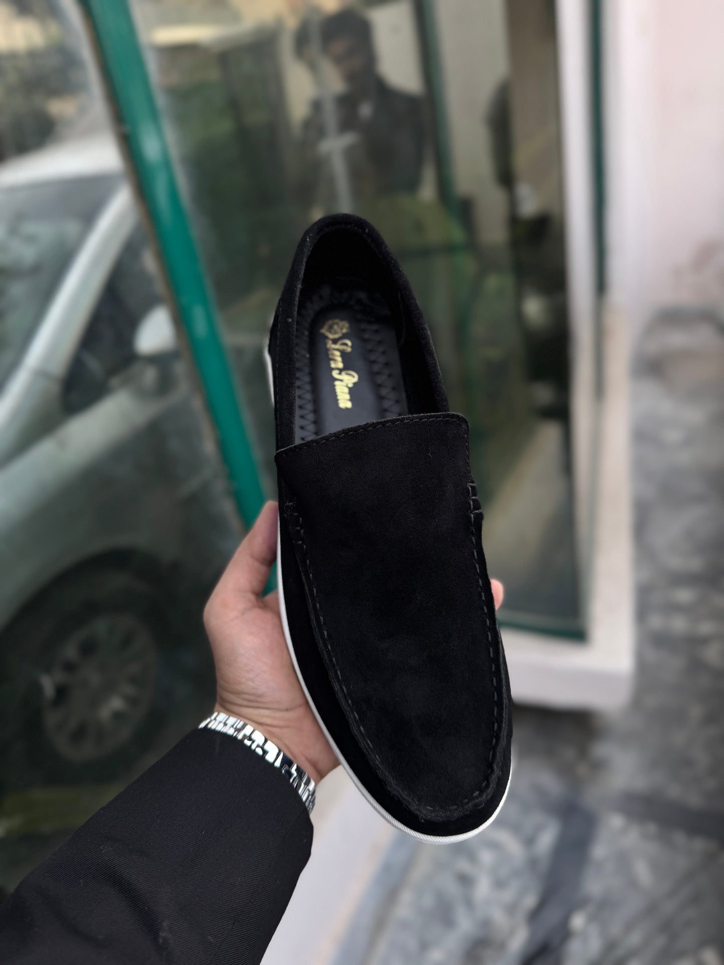 OLD MONEY SUEDE LEATHER LOAFERS SHOES - JET BLACK