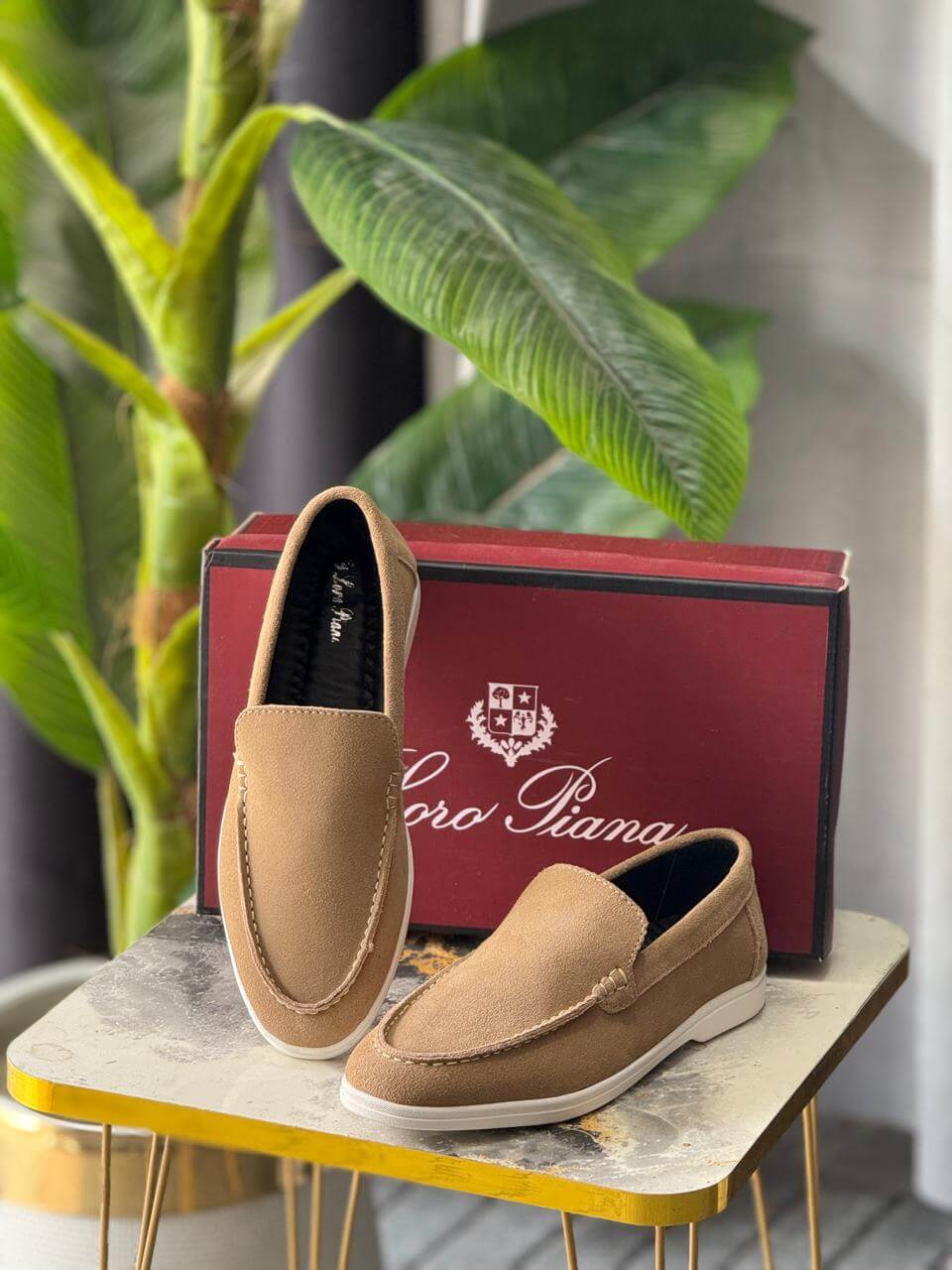 OLD MONEY SUEDE LEATHER LOAFERS SHOES - SKIN BROWN