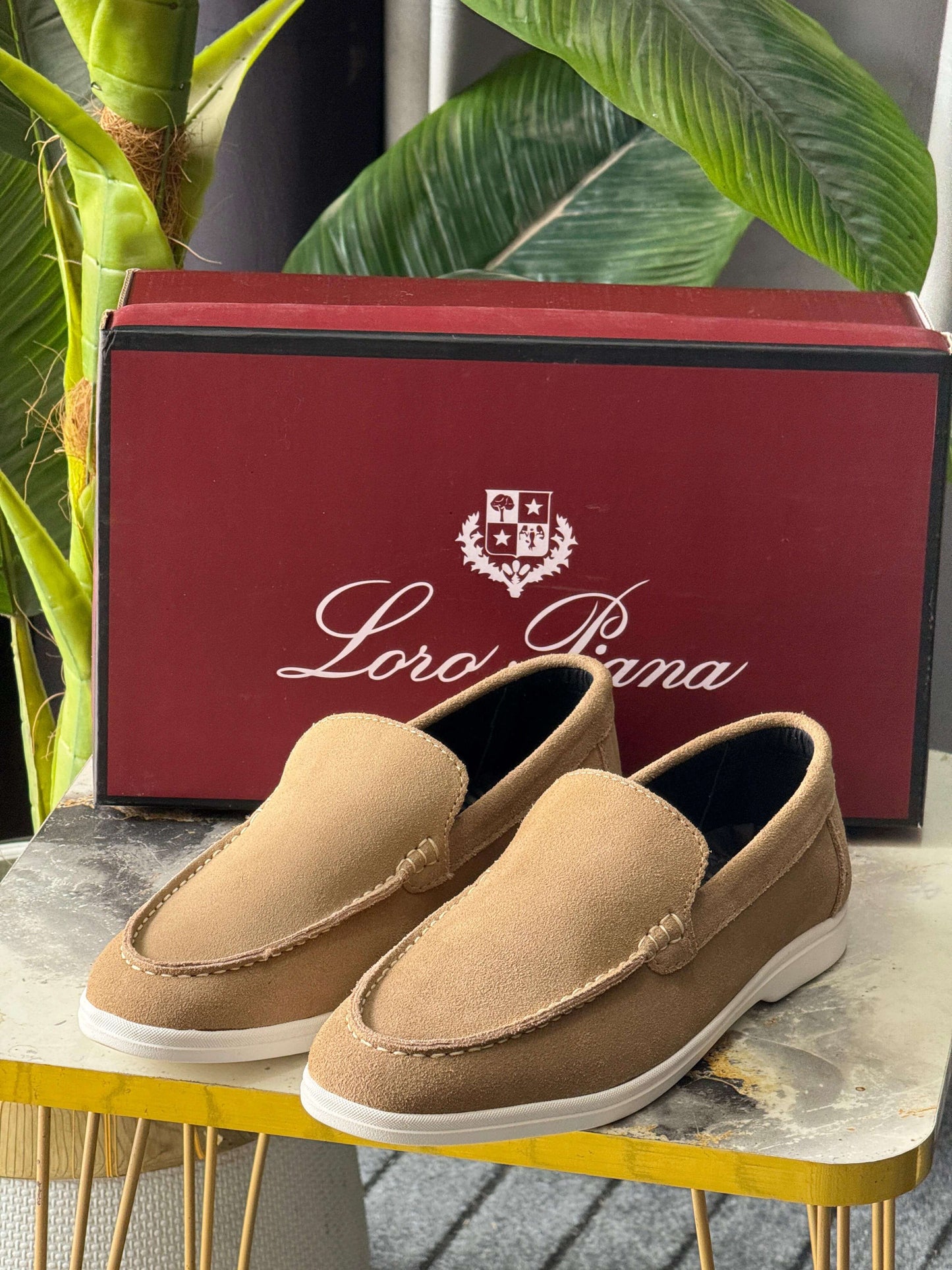 OLD MONEY SUEDE LEATHER LOAFERS SHOES - SKIN BROWN