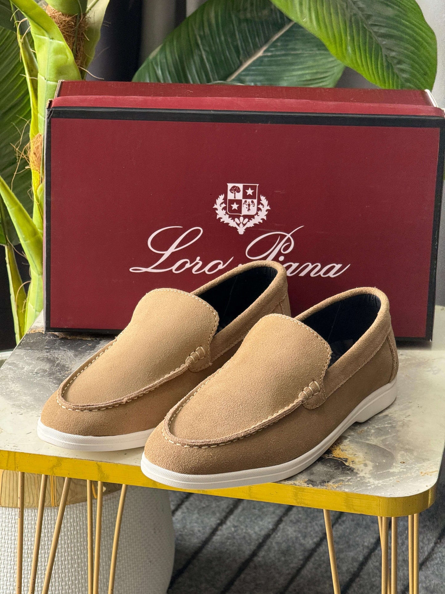 OLD MONEY SUEDE LEATHER LOAFERS SHOES - SKIN BROWN
